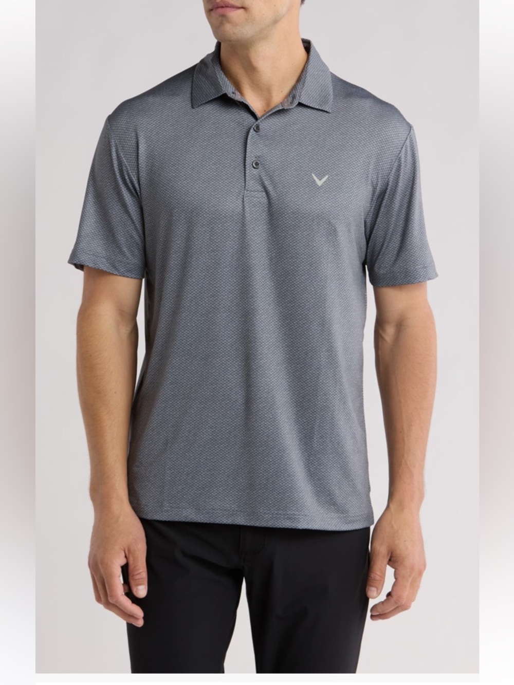 NWT Callaway Men's Charcoal Short-Sleeve Golf Polo Medium Opti Stretch